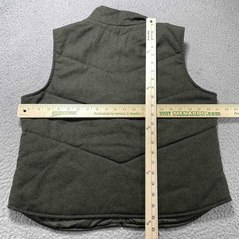 Gap Vest Womens Large Green Wool Quilted Full Zip Insulated Outdoor Pockets VTG - Picture 6 of 9